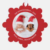 Carte Décorative Joyeux sapin de Noël Photo Holiday Red (Recto)