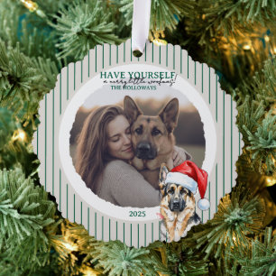 Carte Décorative Joyeux Woofmas Aquarelle Berger Allemand