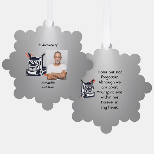 Carte Décorative Keepsake Memorial Semi-Truck Tractor-trailer (Recto/Verso)