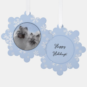 Carte Décorative Keeshond Paire de Kees Peinture Art animal origina