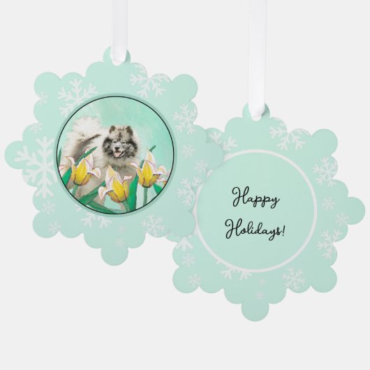 Carte Décorative Keeshony in Tulips Peinture mignonne Original Chie (Recto/Verso)