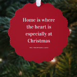 Carte Décorative La Citation de Noël à la maison est là où le coeur<br><div class="desc">**Présentation de notre "La maison est là où le coeur est" Cahier de Noël Ornement : Célébrez la saison charmante** Rehaussez votre décor de vacances avec notre chaleureux "La maison est là où le coeur est" Cahier de Noël Ornement. Cet ornement exquis capte l'essence de Noël, nous rappelant que la...</div>