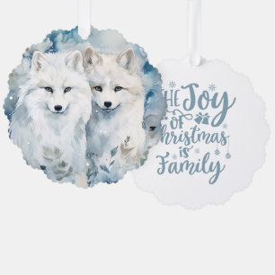 Carte Décorative La Joie de Noël Est la Famille des Renards Arctiqu
