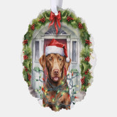 Carte Décorative Le Labrador à Santa Hat Fête de Noël (Gauche)