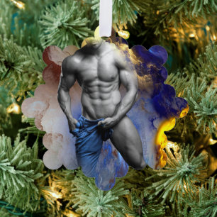 Carte Décorative le physique d'homme musclé en nuances de gris de S