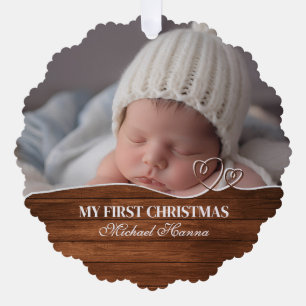 Carte Décorative Le premier Noël de bébé garçon Statistiques de nai