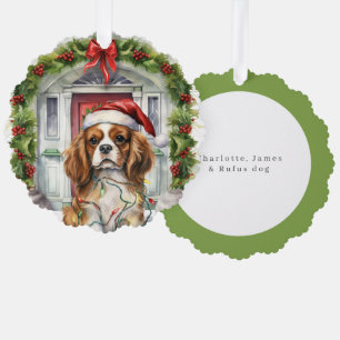 Carte Décorative Le roi Charles Spaniel Chien Porte avant Noël