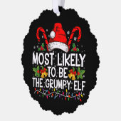 Carte Décorative Les Plus Probables D'Être L'Elfe Grumpy Drôle Noël (Gauche)