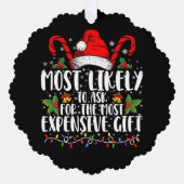 Carte Décorative Les Plus Susceptibles De Demander Le Cadeau Le Plu (Recto)