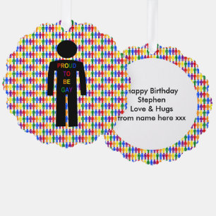 Carte Décorative LGBTQ Hommes homosexuels Silhouette et arc-en-ciel