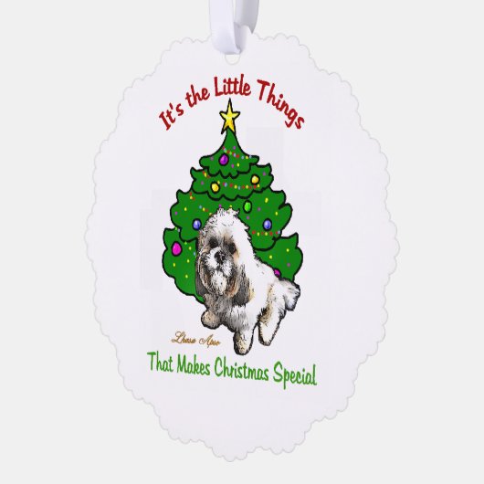Carte Décorative Lhasa Apso Cadeaux de Noël (Gauche)