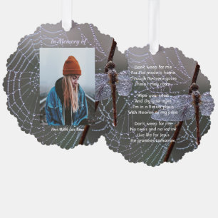 Carte Décorative Libellule Gouttes de Rosée Souvenir Mémorial Chrét