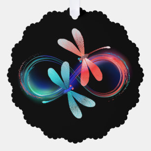 Carte Décorative L'infini avec des libellules lumineuses