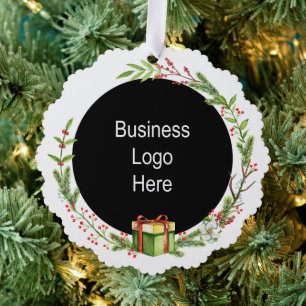 Carte Décorative Logo d'affaires personnalisé Courbe de Noël