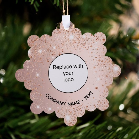 Carte Décorative Logo de l'entreprise rose Gold blush