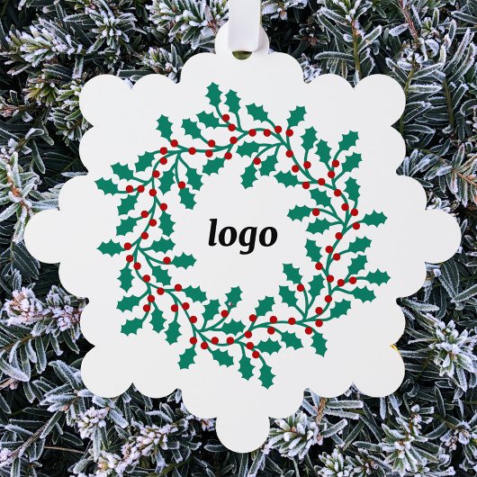 Carte Décorative Logo Holly Wreath Business