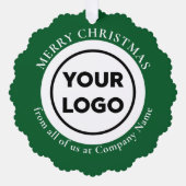 Carte Décorative Logo personnalisé QR Code Vert Blanc En vichy Noël (Recto)