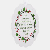 Carte Décorative Luke 2:11 Christian Christmas Scripture Wreath (Droite)