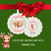 Carte Décorative Ma première photo de bébé de Noël