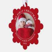 Carte Décorative Ma première photo de Noël Rouge (Gauche)