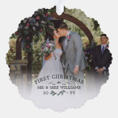 Carte Décorative Magnifique Mistletoe Premier Noël Mr & Mrs Photo (Verso)