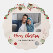 Carte Décorative Main tirée Joyeux Noël Une photo (Recto)