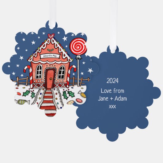 Carte Décorative Maison de pain d'épices Noël (Recto/Verso)