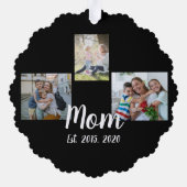 Carte Décorative Maman a établi un script moderne noir 3 Photo (Verso)