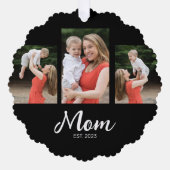 Carte Décorative Maman a établi un script moderne noir 3 photo (Recto)