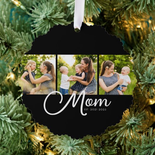 Carte Décorative Maman a établi un script moderne noir 3 Photo (Insitu (Arbre))