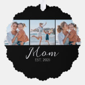 Carte Décorative Maman a établi un script noir 3 Photo (Verso)
