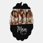 Carte Décorative Maman Date de Création Écriture Blanche sur Fond N (Droite)