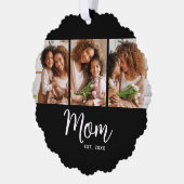 Carte Décorative Maman Date de Création Écriture Blanche sur Fond N (Gauche)