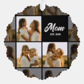 Carte Décorative Maman Modèle de Script Noir 3 Grille de Photos (Verso)