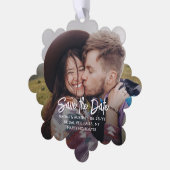 Carte Décorative Mariage Enregistrer la date QR Code & 2 Photos Noë (Gauche)