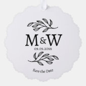 Carte Décorative Mariage Monogramme couple Enregistrer la date Bota (Verso)