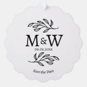 Carte Décorative Mariage Monogramme couple Enregistrer la date Bota (Recto)