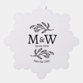 Carte Décorative Mariage Monogramme couple Enregistrer la date Bota (Recto)