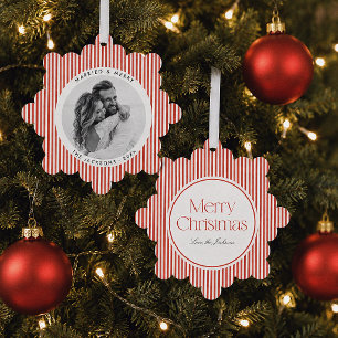 Carte Décorative Mariés & Joyeux Noël Prépa Rayure Rouge Photo