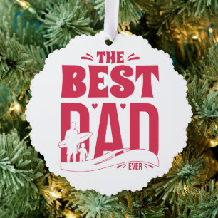 Carte Décorative Meilleur Papa du Monde – Silhouette de Papa et Enf