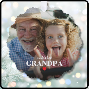 Carte Décorative Meilleur Papi du Monde Photo Cadeau Pour Grand-Pèr