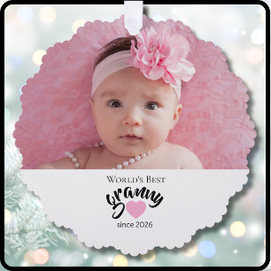 Carte Décorative Meilleure Mamie du Monde Depuis Année Photo Mignon