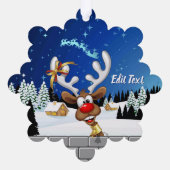 Carte Décorative Mème de Noël drôle de renne qui regarde par-dessus (Verso)