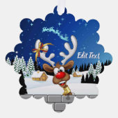 Carte Décorative Mème de Noël drôle de renne qui regarde par-dessus (Recto)