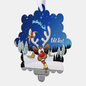 Carte Décorative Mème de Noël drôle de renne qui regarde par-dessus (Gauche)