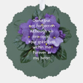 Carte Décorative Memorial Keepsake African Violet (Verso)