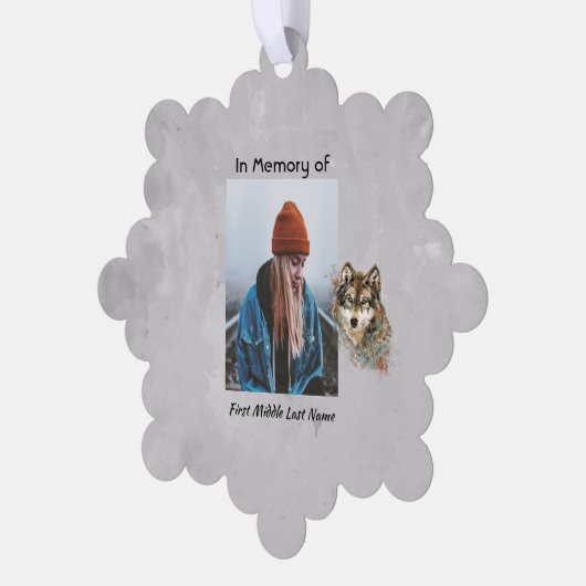 Carte Décorative Mémorial Keepsaké aquarelle Wolf Animaux (Gauche)