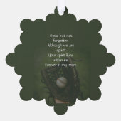 Carte Décorative Memorial Keepsake Baseball Game Player (Verso)