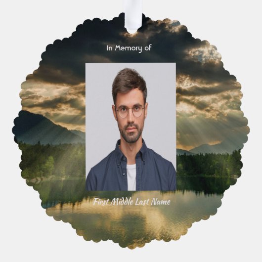 Carte Décorative Memorial Keepsake Beautiful Lake Beach (Verso)