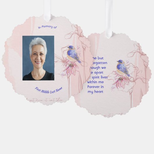 Carte Décorative Memorial Keepsake Bluebird Garden (Recto/Verso)